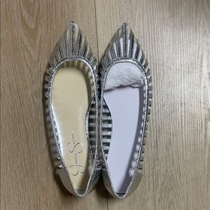 Jessica Simpson Metallic Striped Flats